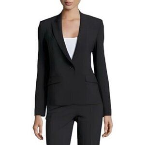 Theory 'Gabe B Polished Suit Jacket' Wool One Button Blazer in Black Size 2